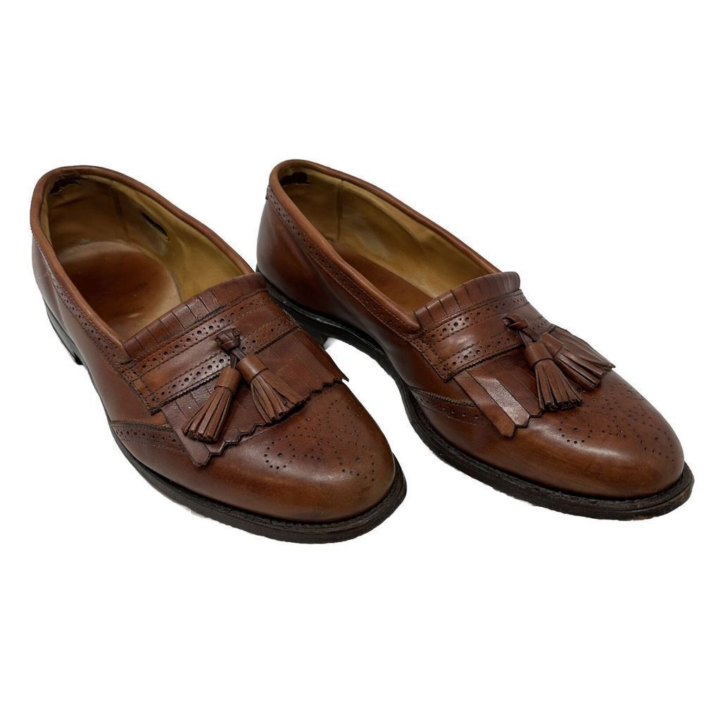 Allen Edmonds Bridgeton Tassel & Kiltie Loafers Mens Size 12 C Brown Leather